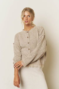 Lace Trim Exposed Cardigan