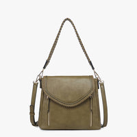 Lorelei Double Zip Whipstitch Trim Crossbody