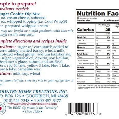 Sugar Cookie Dip Mix