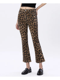 LOVERVET by VERVET HR Leopard Print Kick Flare
