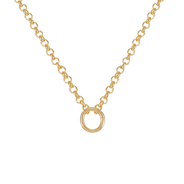 Heritage Rolo Charm Necklace in Gold, 16"
