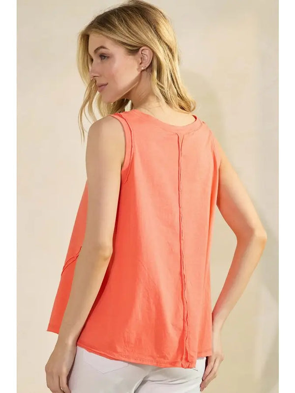 Raw Edge Cotton Tank