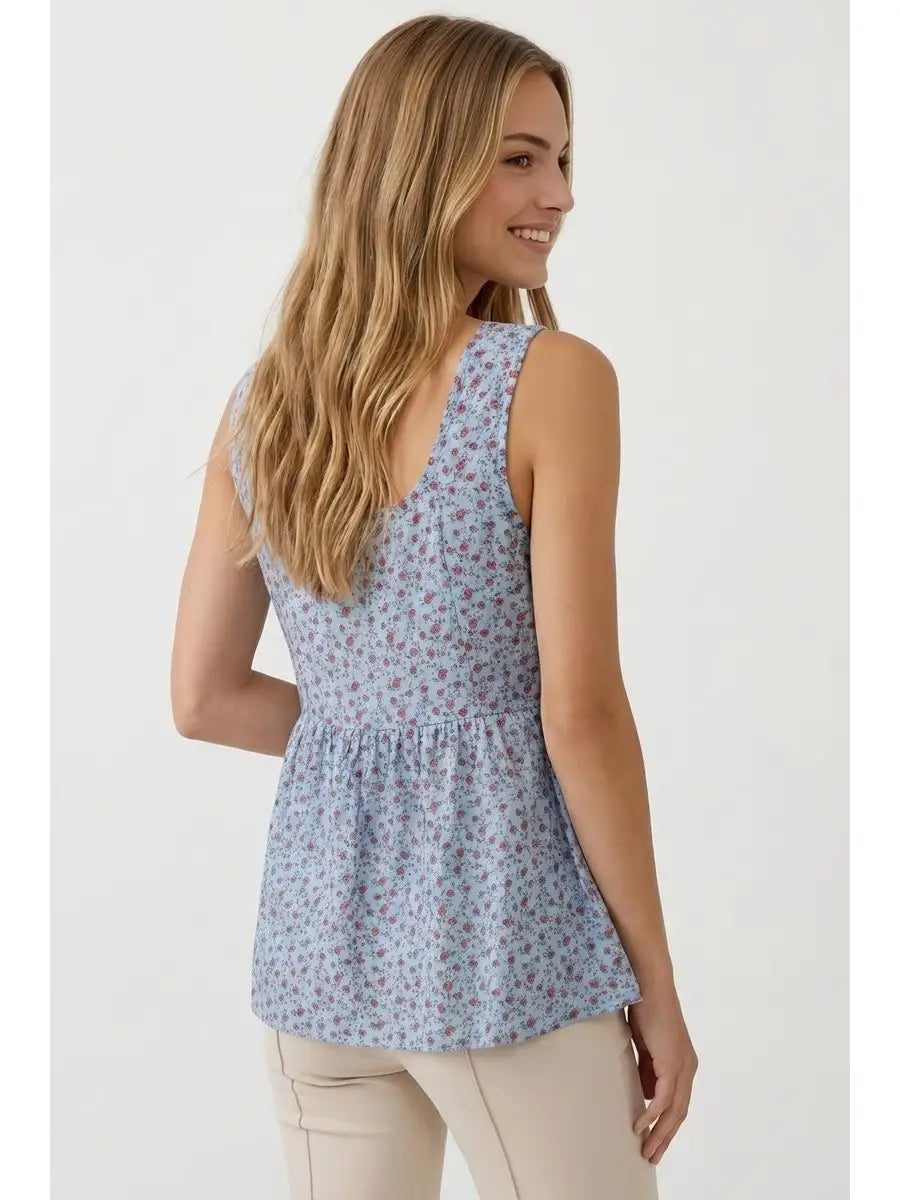 Ditsy Floral Babydoll Tunic Tank