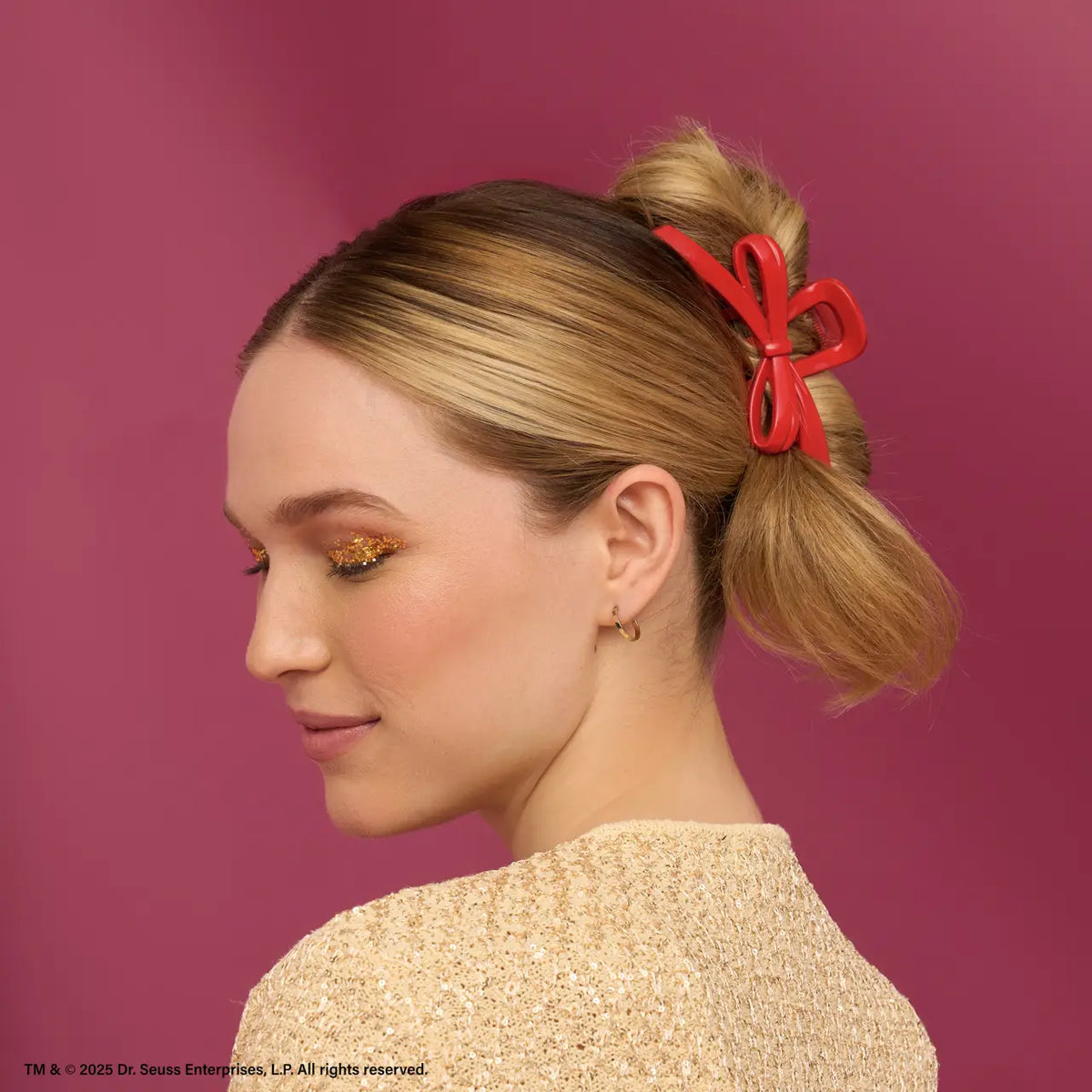 The Grinch X Kitsch Red Bow Claw Clip