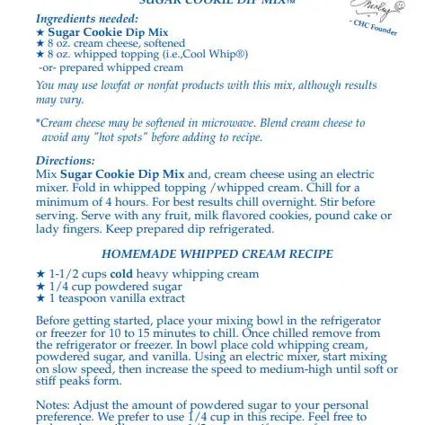 Sugar Cookie Dip Mix