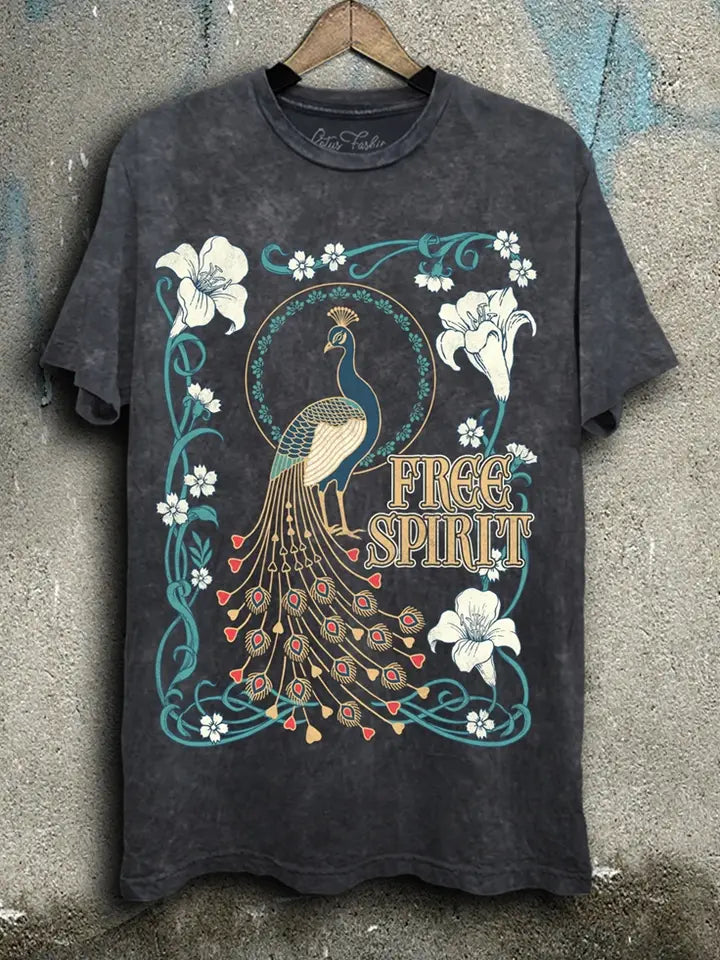 Free Spirit Peacock Graphic Top