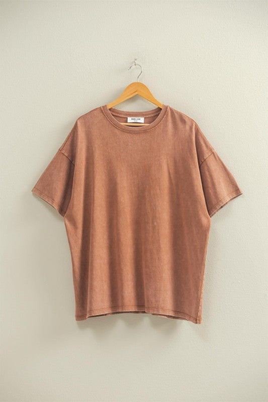 Mineral Wash Oversized Crew Neck Tee