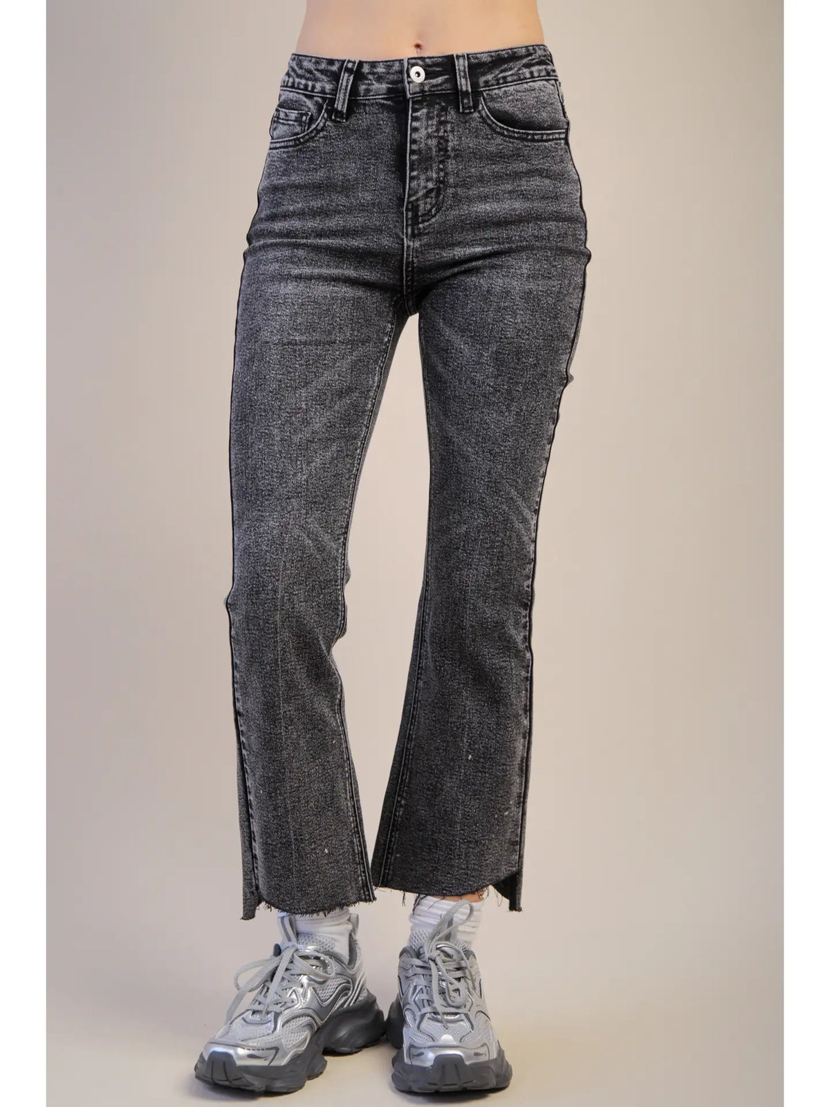 Jean Washed Denim Bootcut Pants