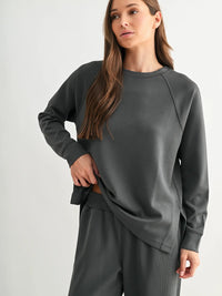 Luxe Sand Wash Rib Raglan Tee