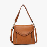 Lorelei Double Zip Whipstitch Trim Crossbody