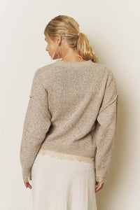 Lace Trim Exposed Cardigan