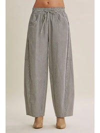 Cotton Stripe Relaxed Barrel Pants