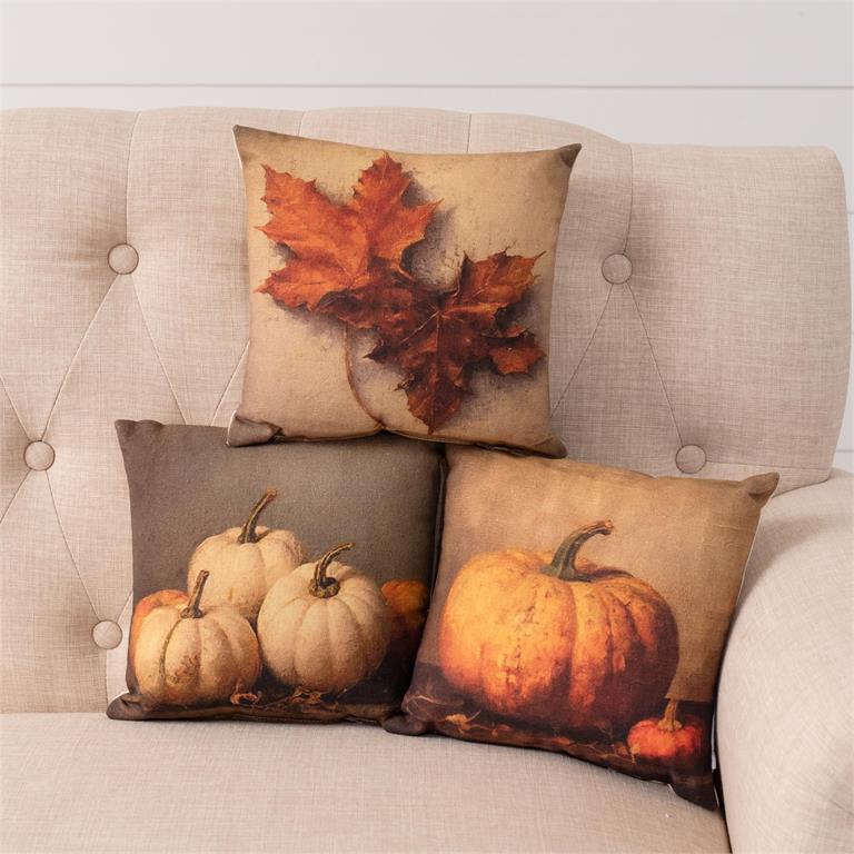 Mini Pillows-Pumpkin and Leaf Paintings