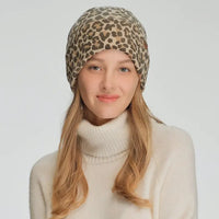 C.C Leopard Pattern Print Cuff Beanie Winter Hat