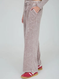 Washed Wide Leg Drawstring Lounge Pants