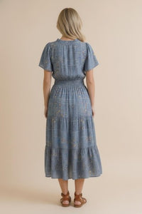 Fit And Flare Floral Patchwork Woven Dress