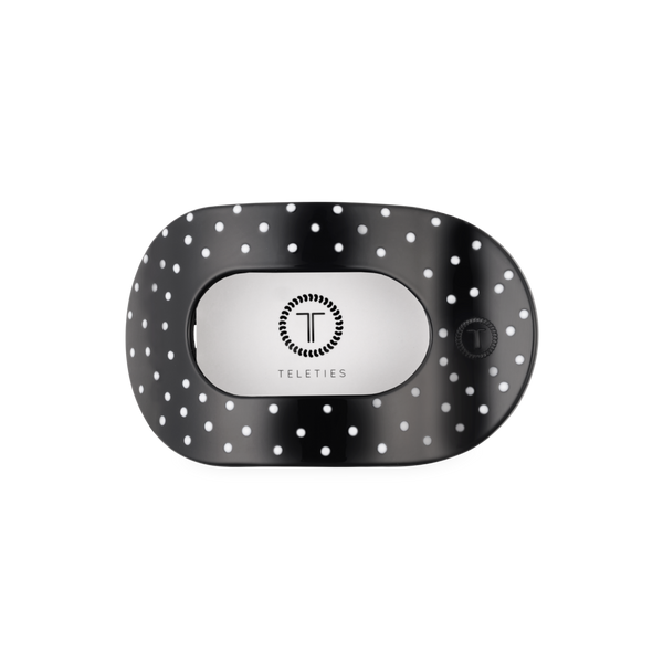 Flat Round | Black Polka Dot Party | Medium Hair Clip