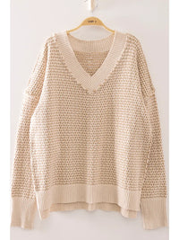 Contrast Stitch Reversible V-Neck Sweater