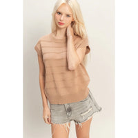 Textured Round Neck Dolman Sleeve Top