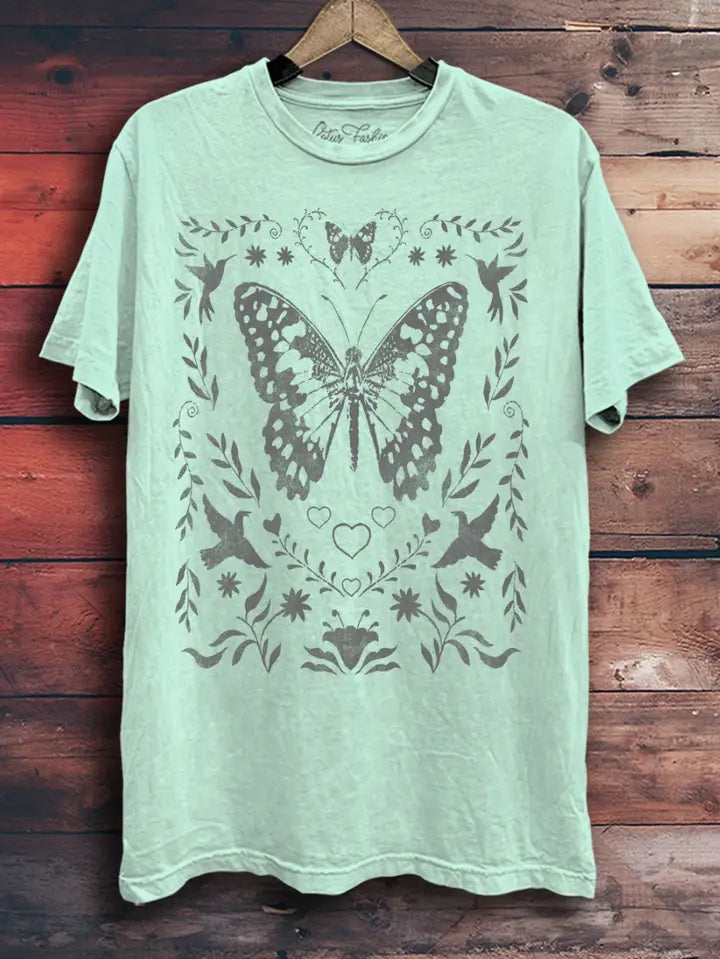 Butterfly Flowers Graphic Top