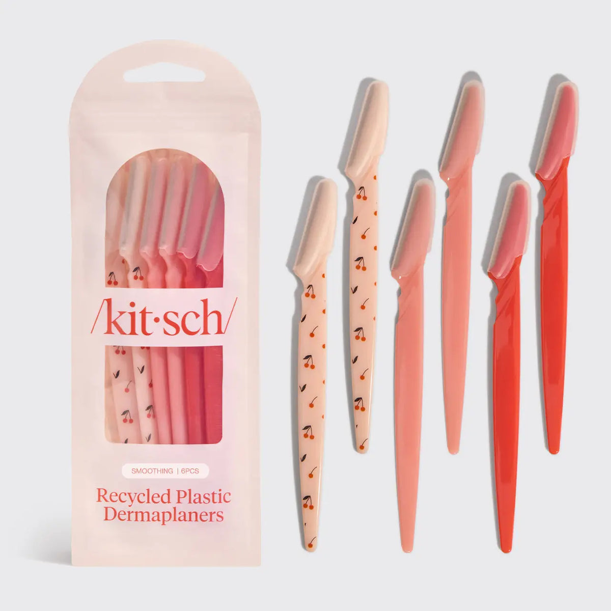 KITSCH Recycled Plastic Dermaplaners 6pc Set-Cherry Blossom