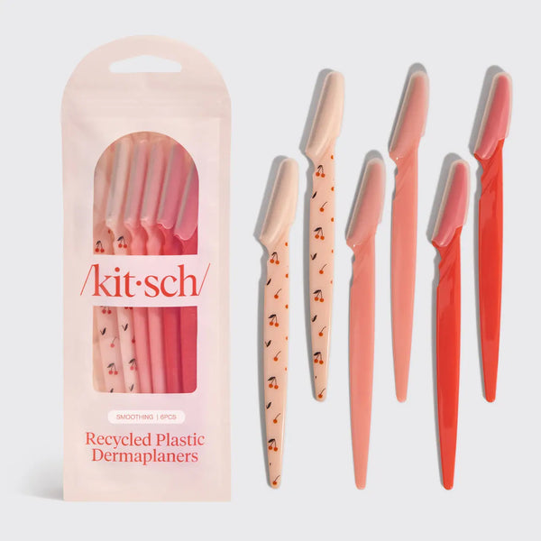 KITSCH Recycled Plastic Dermaplaners 6pc Set-Cherry Blossom