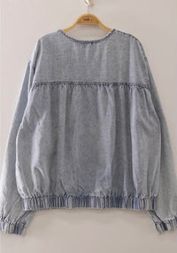Tiered Layers Washed Denim Jacket