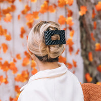 Teleties Flat Rectangle Hair Clip Quilted