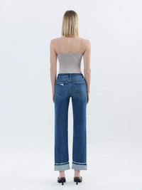 Vervet By FM High Rise Cuffed Straight Jeans