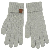 C.C Solid Cable Knit Cuff Winter Gloves