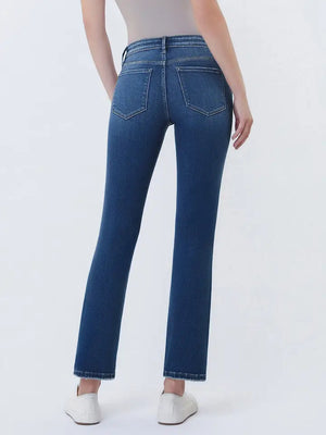 Lovervet by VERVET Mid Rise Dark Wash Ankle Slim Straight Jeans