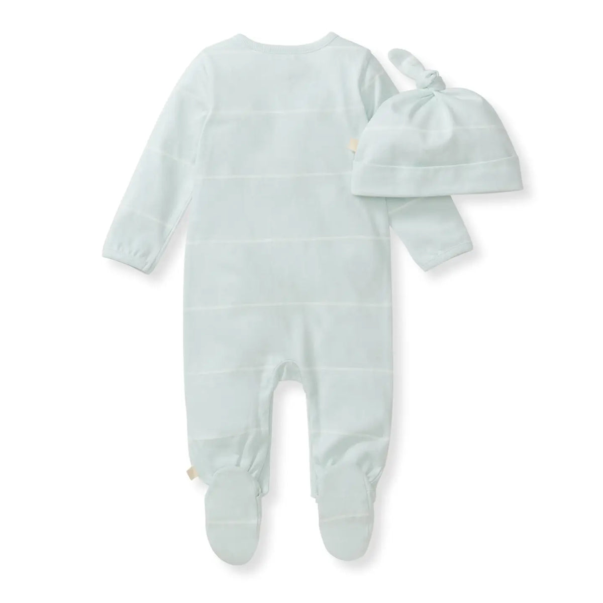 Burt's Bees Baby Boy Blue Stripe Jumpsuit & Hat Set