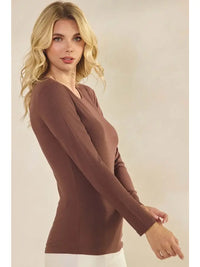 Pure Comfort Viscose Ribbed Long Sleeve Top