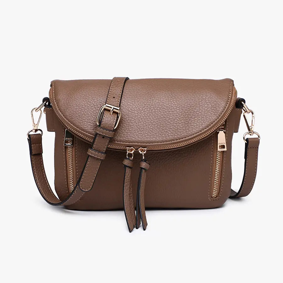 Aubree Flapover Multi-Compartment Crossbody Bag