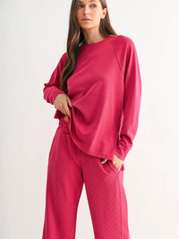 Luxe Sand Wash Rib Raglan Tee