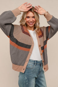 V Neck Button Down Raglan Sweater Cardigan