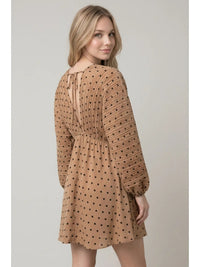 Polka Dot Long Sleeve  Dolman Dress
