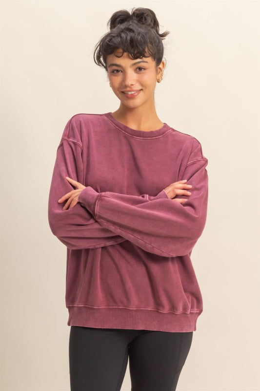 Oversized Mineral Washed Sweatshirt