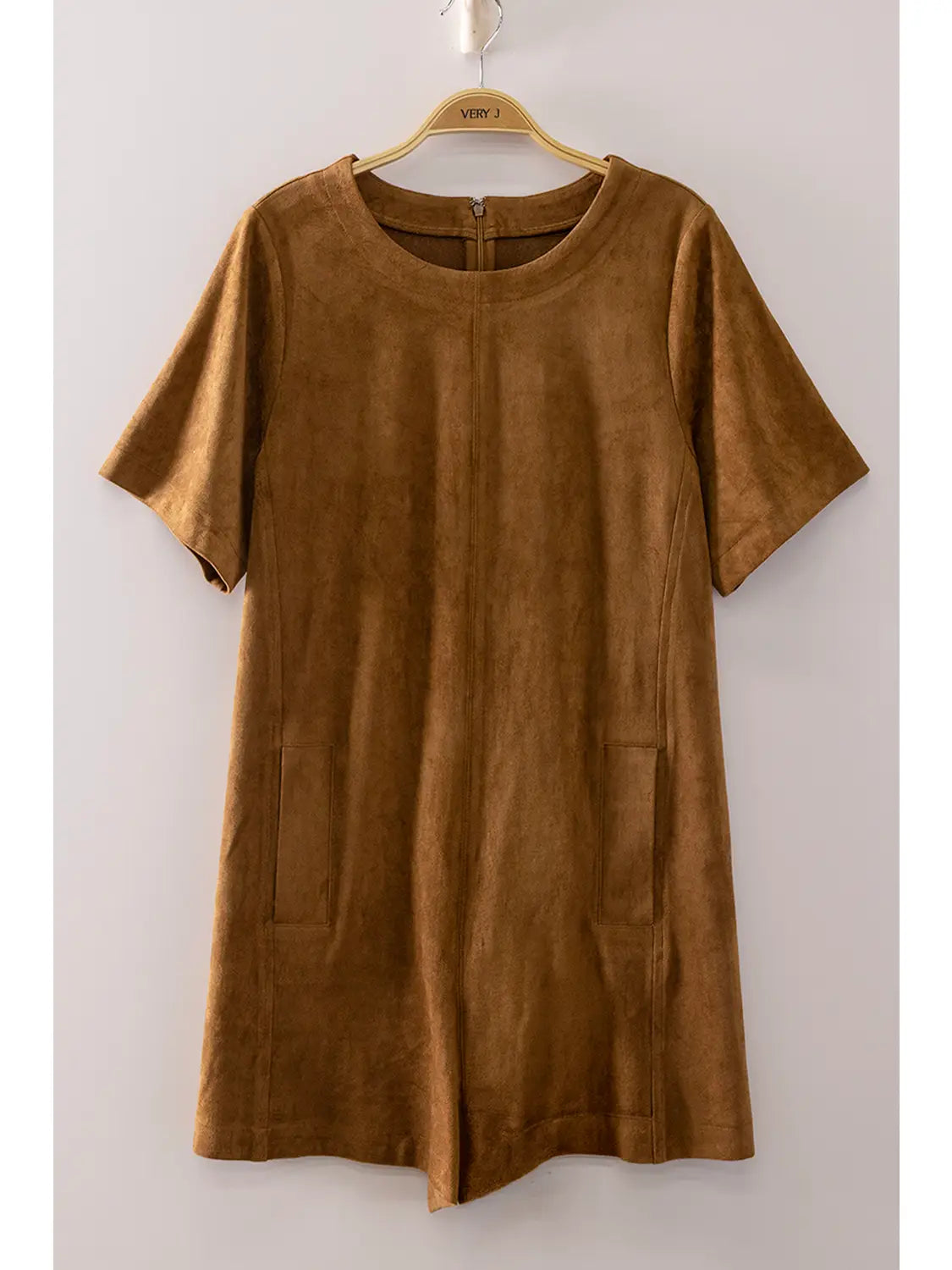 Suede Short Sleeve Romper