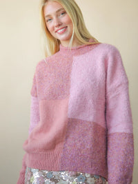 Oversized Color Block Cozy Knit Sweater Top