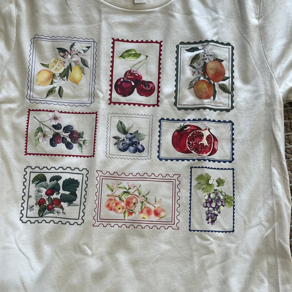Short Sleeve Fruit Stamp T-Shirt