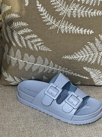 Candy Color Double Buckle Strap Sandal