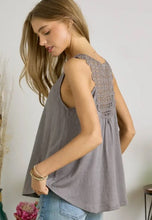 Load image into Gallery viewer, Sleeveless Back Lace Patch Swing Tank
