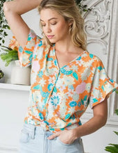 Load image into Gallery viewer, Short Sleeve Multi Color Floral Top
