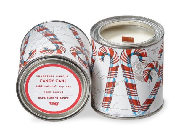 Candy Cane Candle Tin