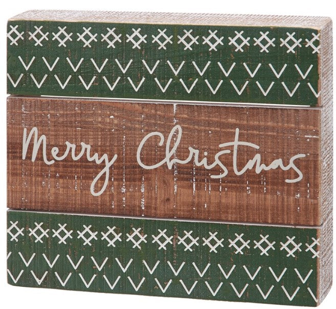 Merry Christmas Slat Box Sign