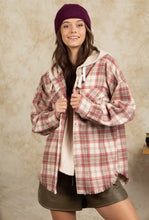 Load image into Gallery viewer, Frayed Hem Hooded Plaid Jacket
