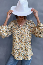 Load image into Gallery viewer, Floral V-Neck Blouse

