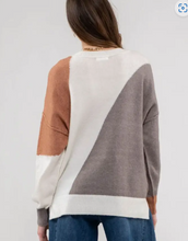 Load image into Gallery viewer, Diagonal Colorblock Knit Sweater
