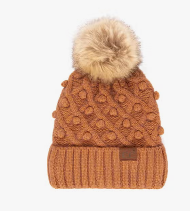 C.C Bobble Beanie Hat With Pom